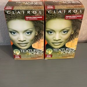 (2)-Clairol Texture & Tones, Hair Color: 4RV Blazing Burgundy.